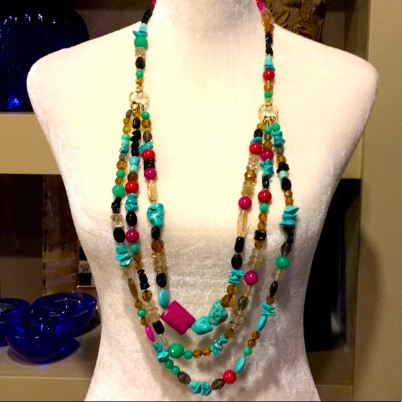 Stella & Dot | Stunning Retired Hand-beaded Versatile 'Carnival' Necklace - Picture 4 of 16